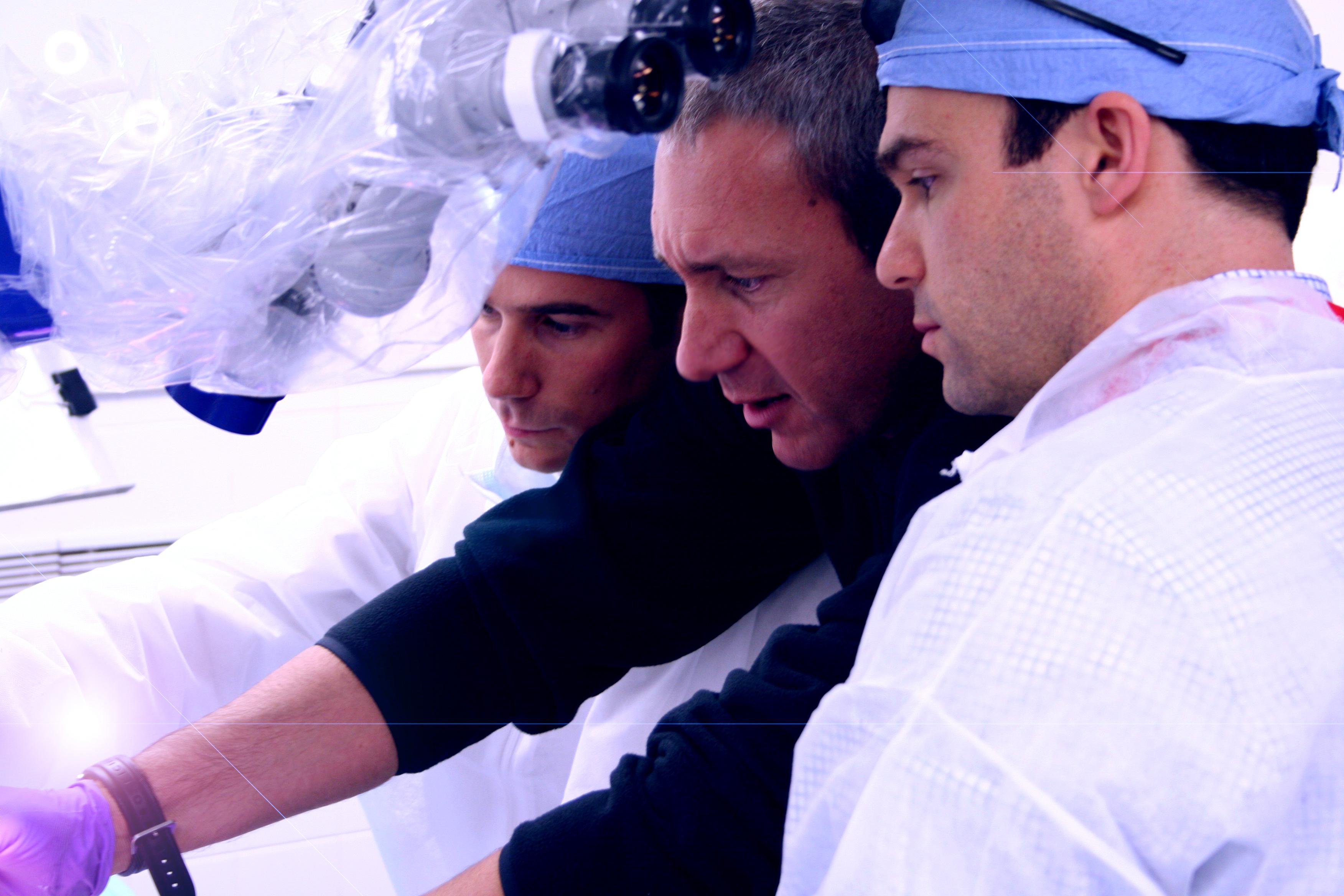 Photo of Dr. Antonio Bernardo Teaching Skull Base Surgery