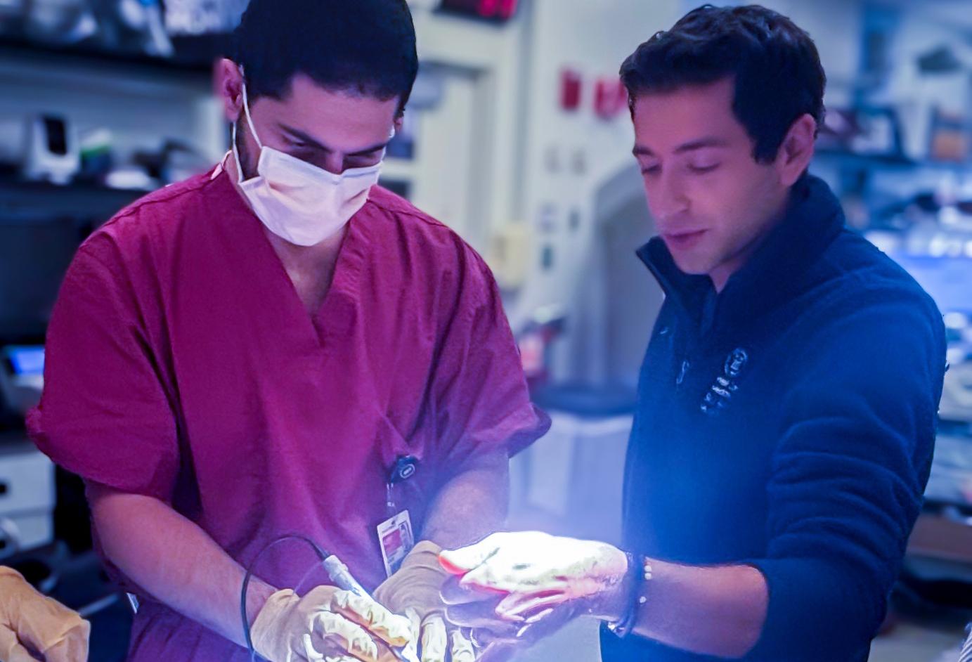 Photo of Dr. Alexander Evins Teaching Skull Base Surgery